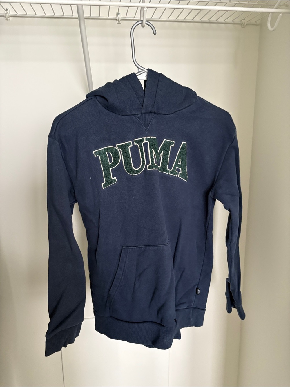 Puma Navy Hoodie with Green Logo